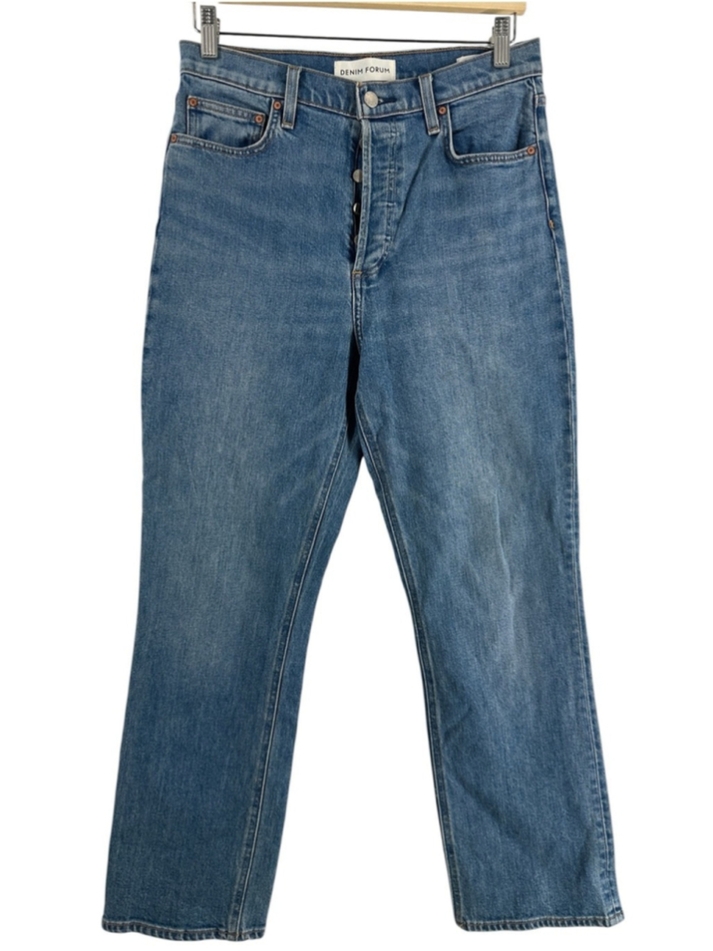 Aritzia denim forum the Arlo high rise straight leg jeans medium wash sz 29